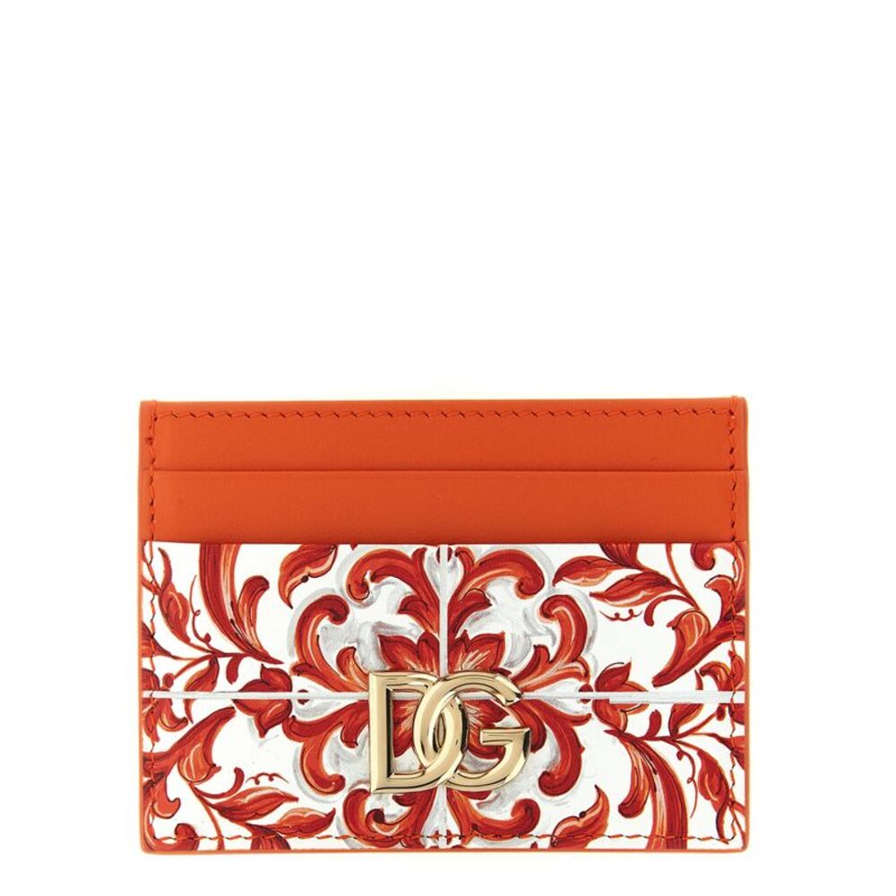 Dolce & Gabbana Orange Calfskin Women's Cardholder